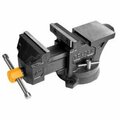 Tolsen Bench Vise 15.5lbs Hardened and Tempered Jaws, Arc Anvil, Vertical and Horizontal Clamping 10804